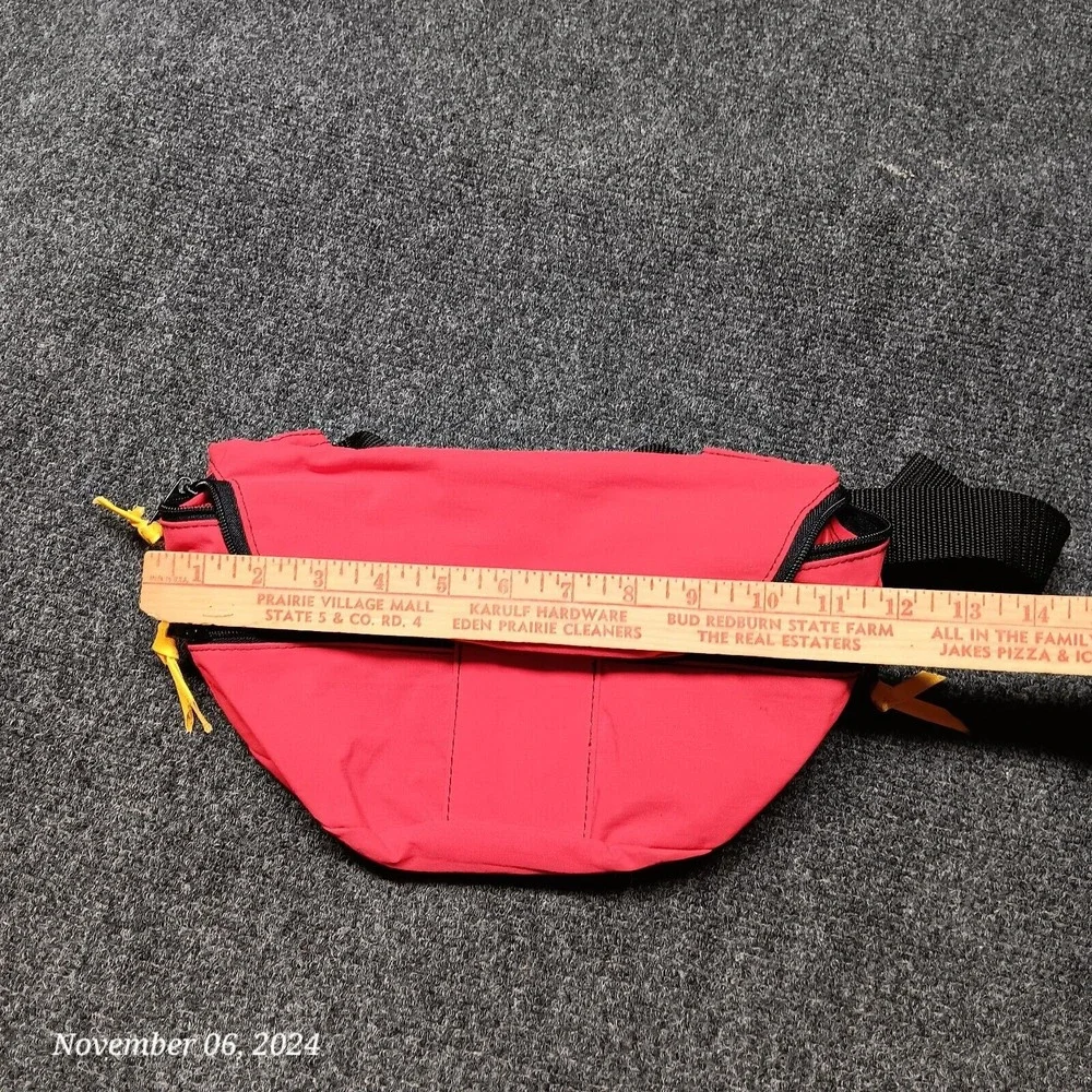 Red & Yellow Fanny Pack‎ With Pockets and Divider